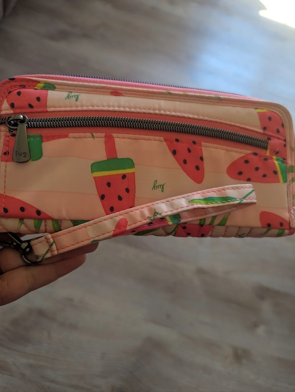 Lug Straddle Pink Watermelon Popsicle Quilted Zip-Around Wallet - Picture 4 of 4